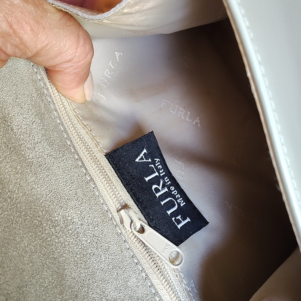 Furla Italian Gray Shoulder Bag Flap Over Small - Picture 7 of 10